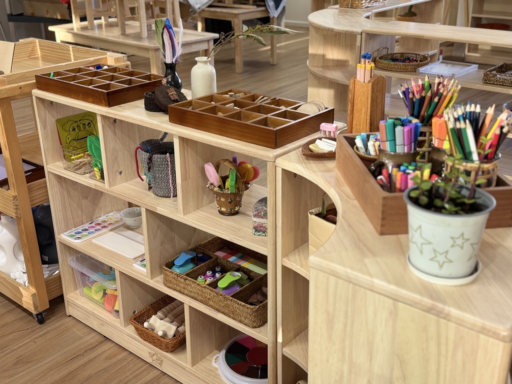 Art space with creative materials and activities